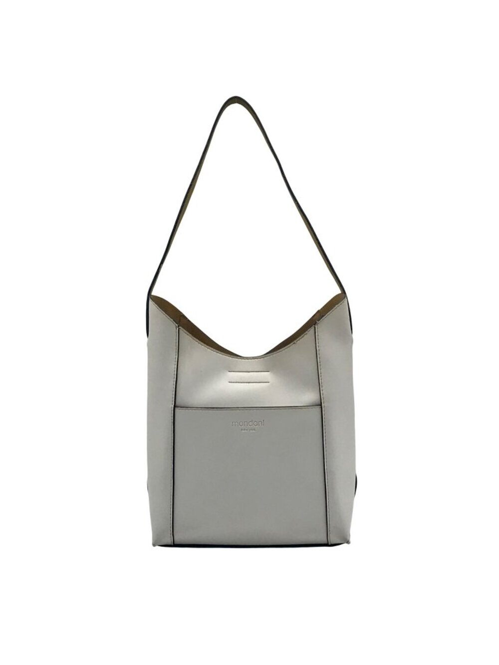 Mondani White Faux Leather Shoulder Bag